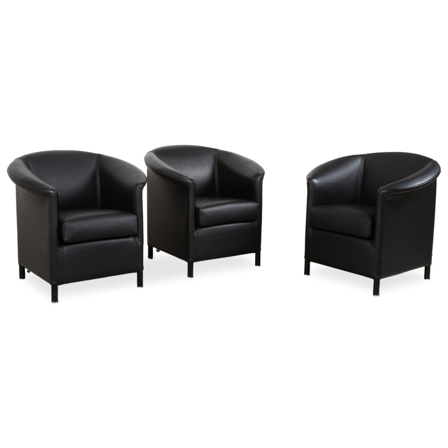 Wittmann Aura Leather 3x Armchair Black