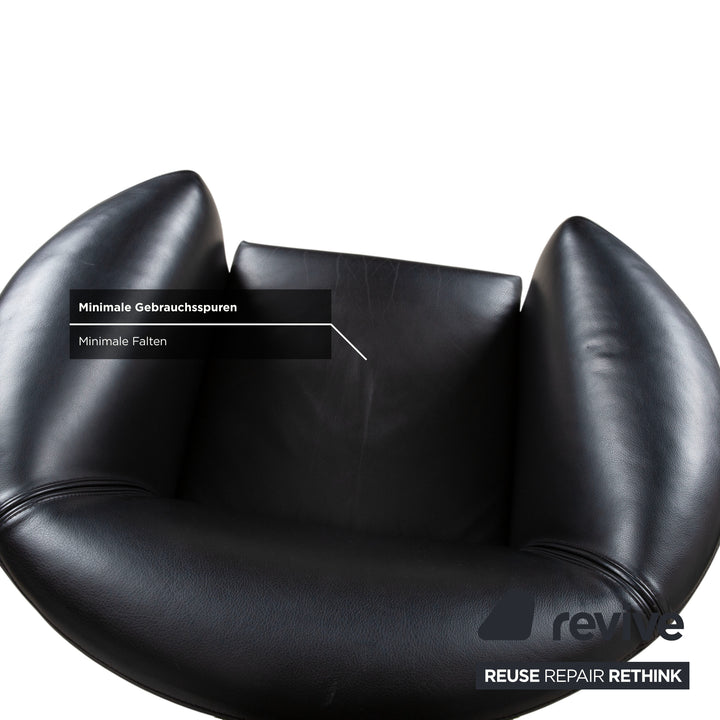 Wittmann Aura Leather 3x Armchair Black