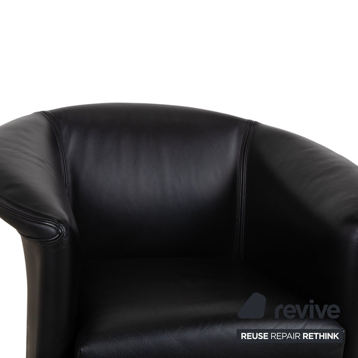 Wittmann Aura Leder 3x Sessel Schwarz