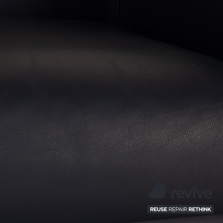 Fauteuil en cuir Wittmann Aura Bleu Bleu foncé