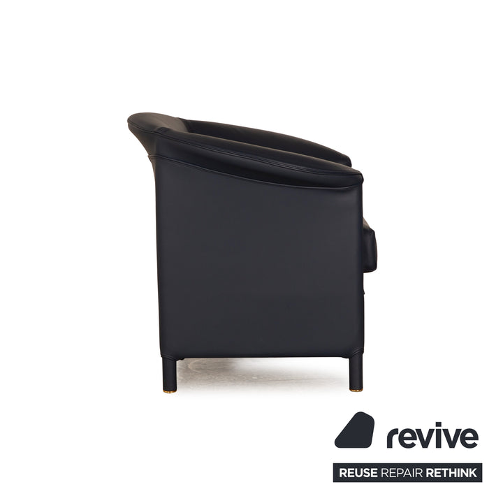 Fauteuil en cuir Wittmann Aura Bleu Bleu foncé