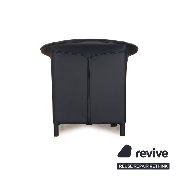 Wittmann Aura Leder Sessel Garnitur Blau Dunkelblau 3x Sessel