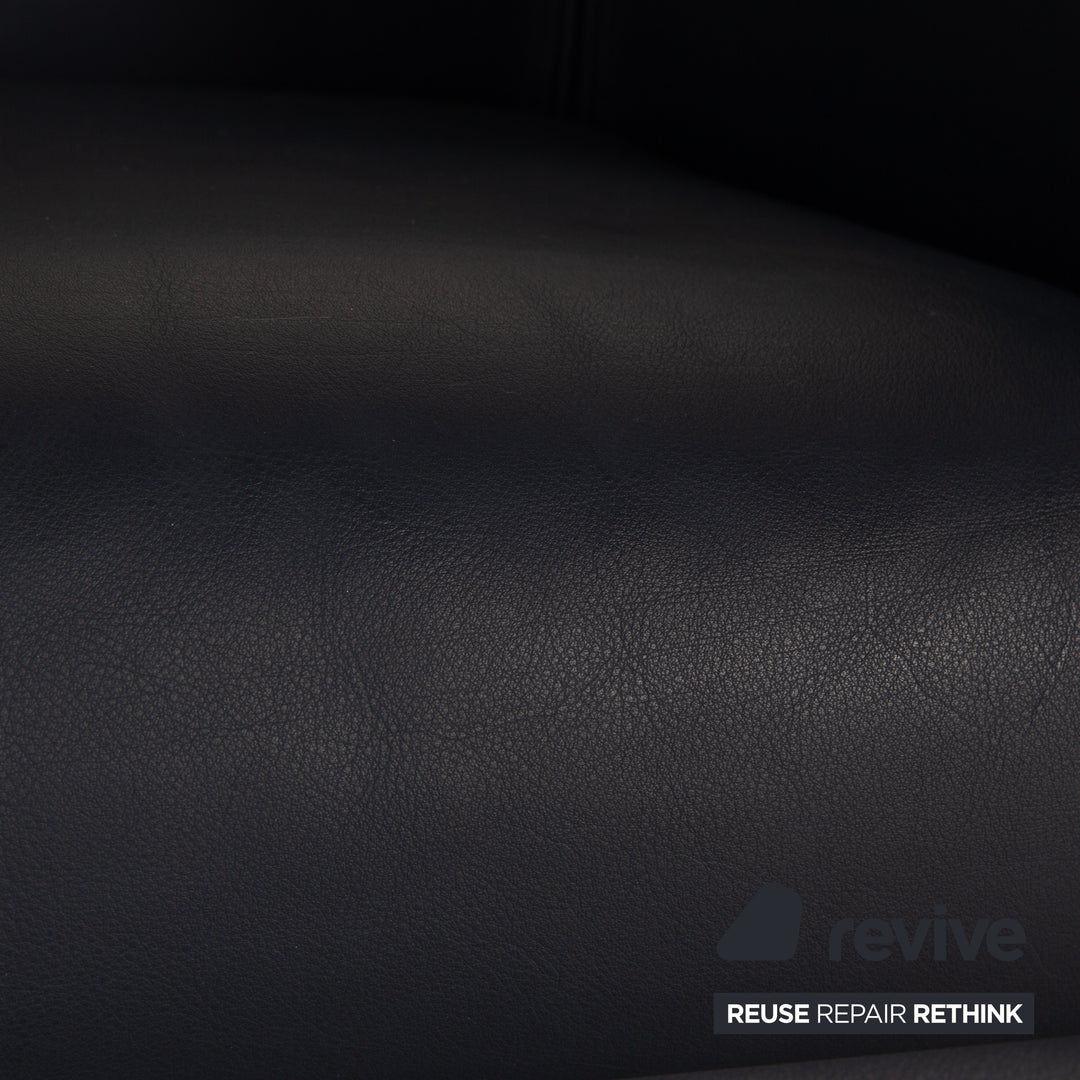 Wittmann Aura Leder Sessel Garnitur Blau Dunkelblau 3x Sessel