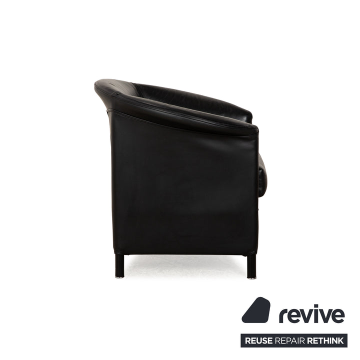 Wittmann Aura Leder Sessel Garnitur Schwarz