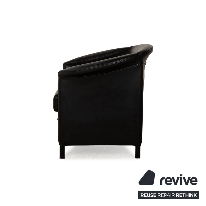 Wittmann Aura Leder Sessel Garnitur Schwarz