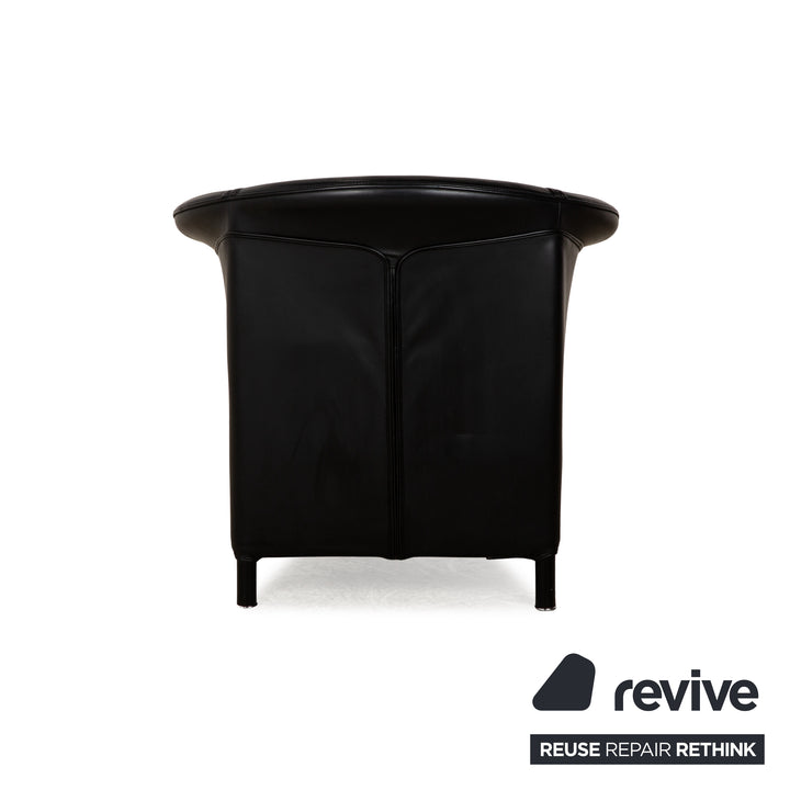 Wittmann Aura Leder Sessel Garnitur Schwarz