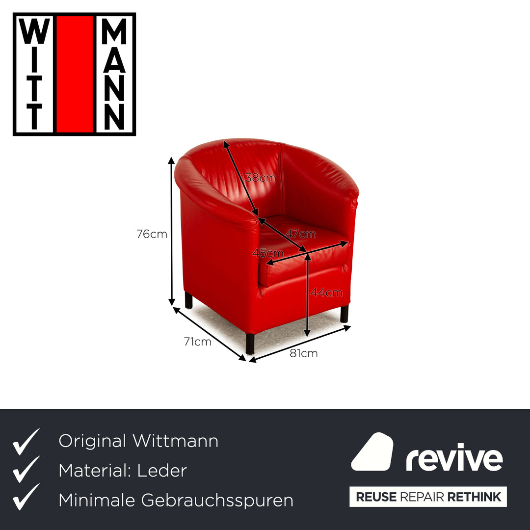Wittmann Aura Leder Sessel Rot