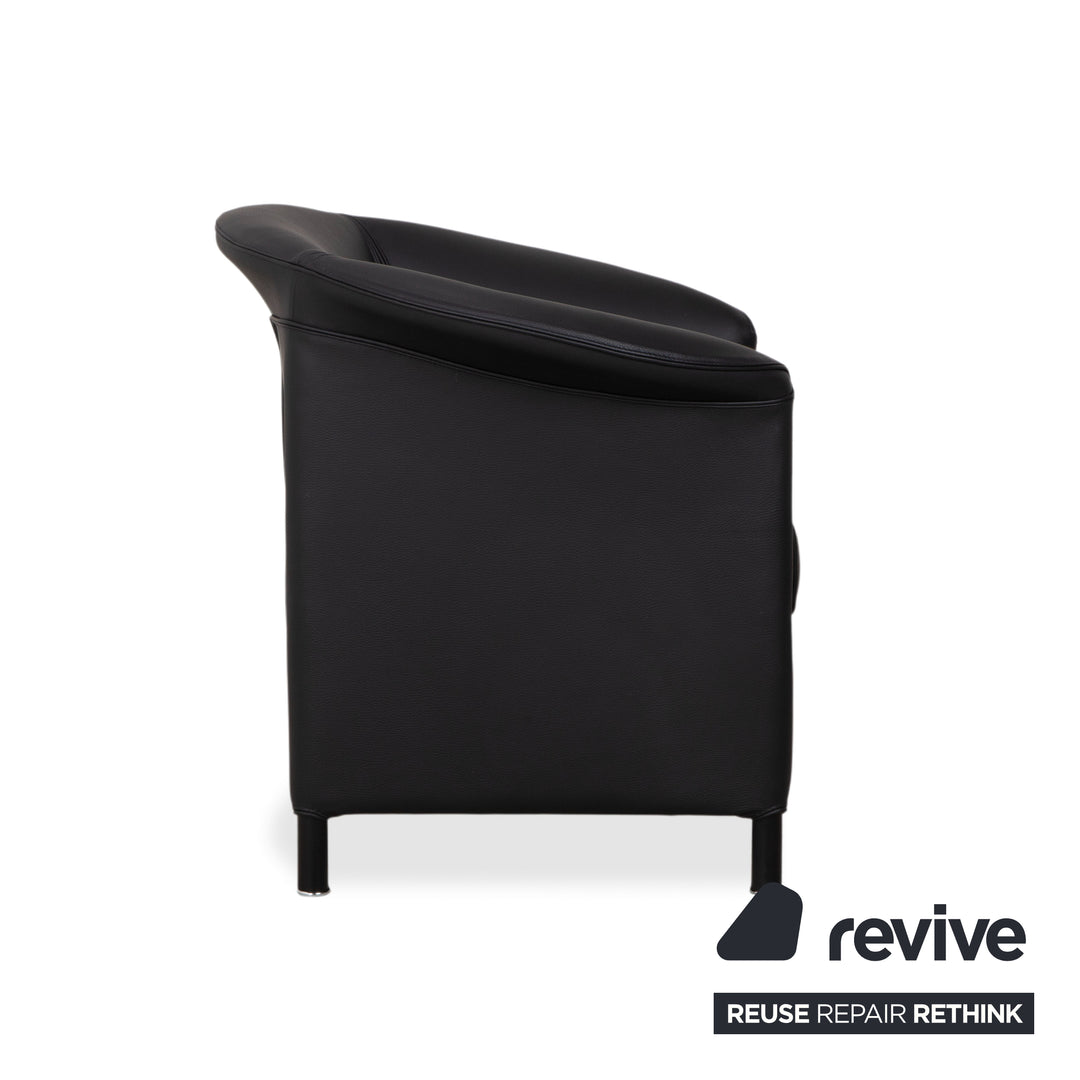 Wittmann Aura Leder Sessel Schwarz