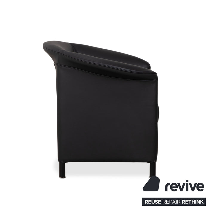 Wittmann Aura Leder Sessel Schwarz