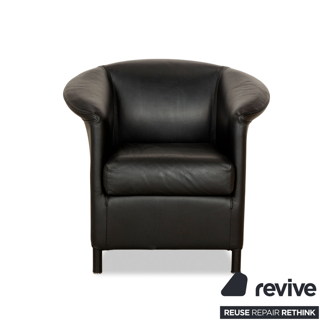 Fauteuil Wittmann Aura en cuir noir