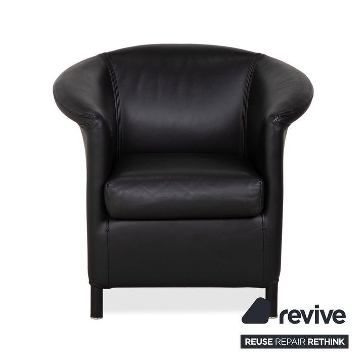 Fauteuil Wittmann Aura en cuir noir