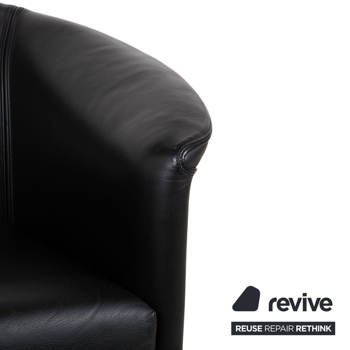 Wittmann Aura Leder Sessel Schwarz