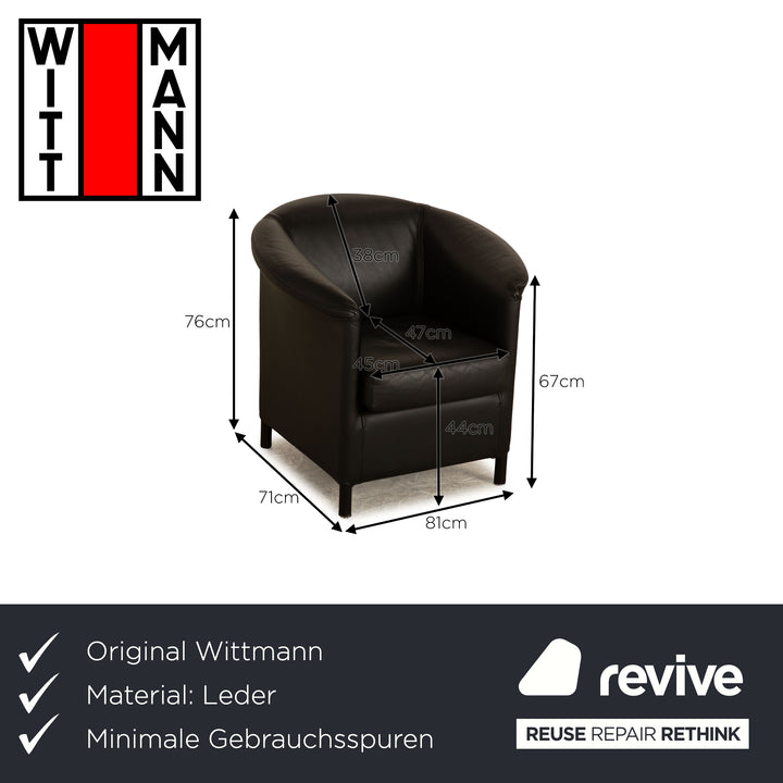 Wittmann Aura Leather Armchair Black