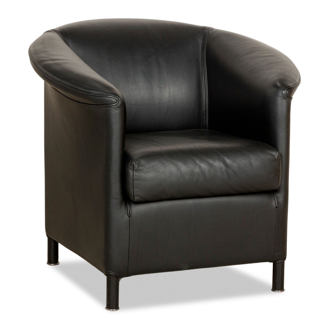 Fauteuil Wittmann Aura en cuir noir