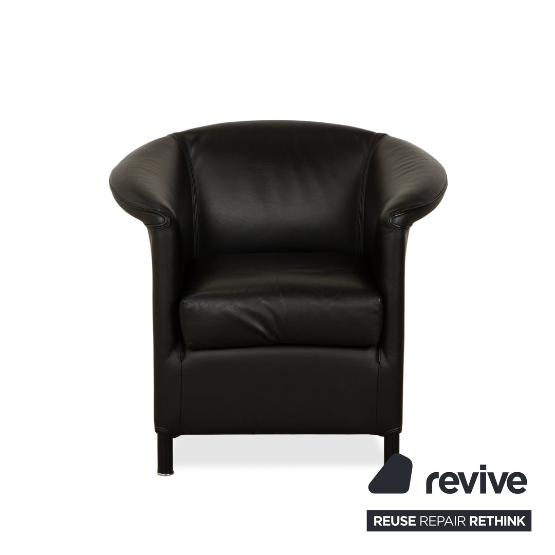 Fauteuil Wittmann Aura en cuir noir