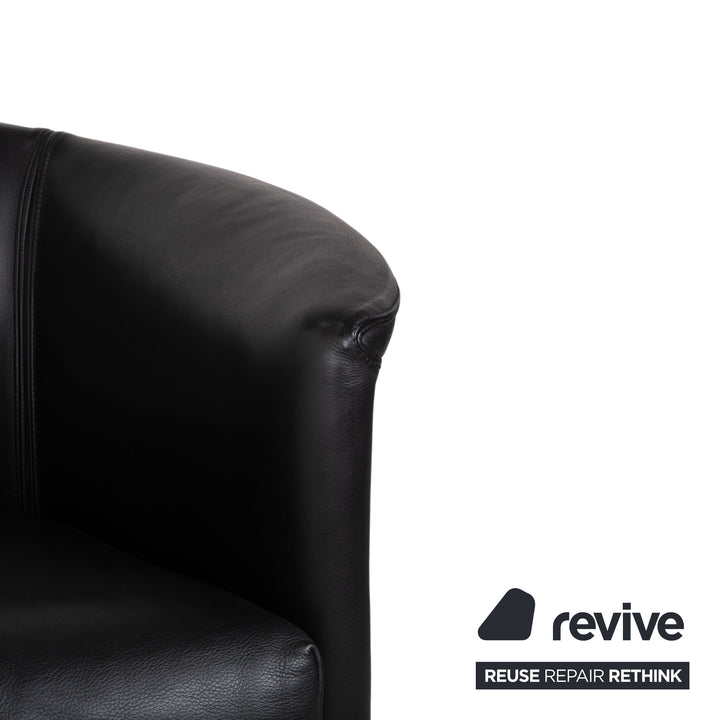 Fauteuil Wittmann Aura en cuir noir