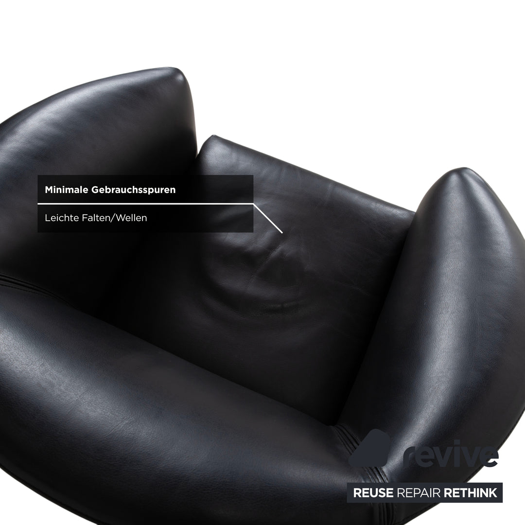 Fauteuil Wittmann Aura en cuir noir
