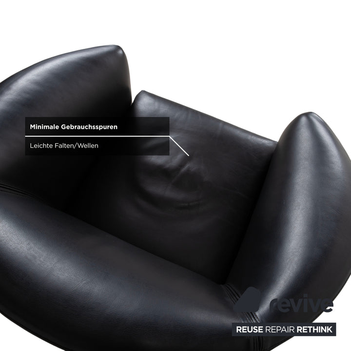 Fauteuil Wittmann Aura en cuir noir