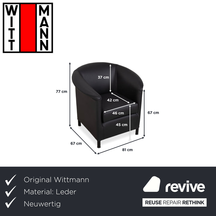 Wittmann Aura Leder Sessel Schwarz