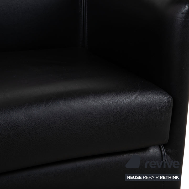 Wittmann Aura Leder Sessel Schwarz