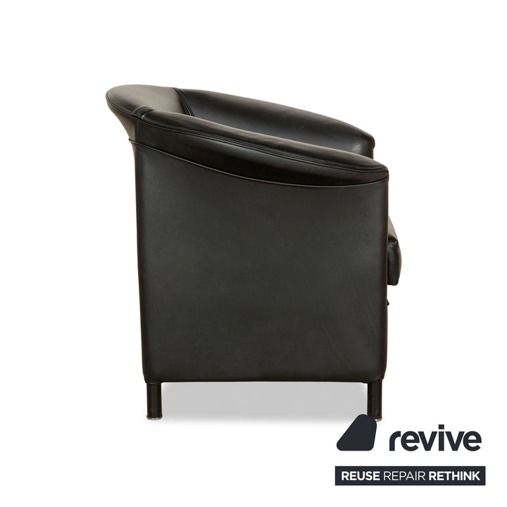 Wittmann Aura Leder Sessel Schwarz