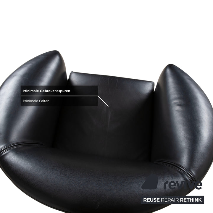 Wittmann Aura Leder Sessel Schwarz