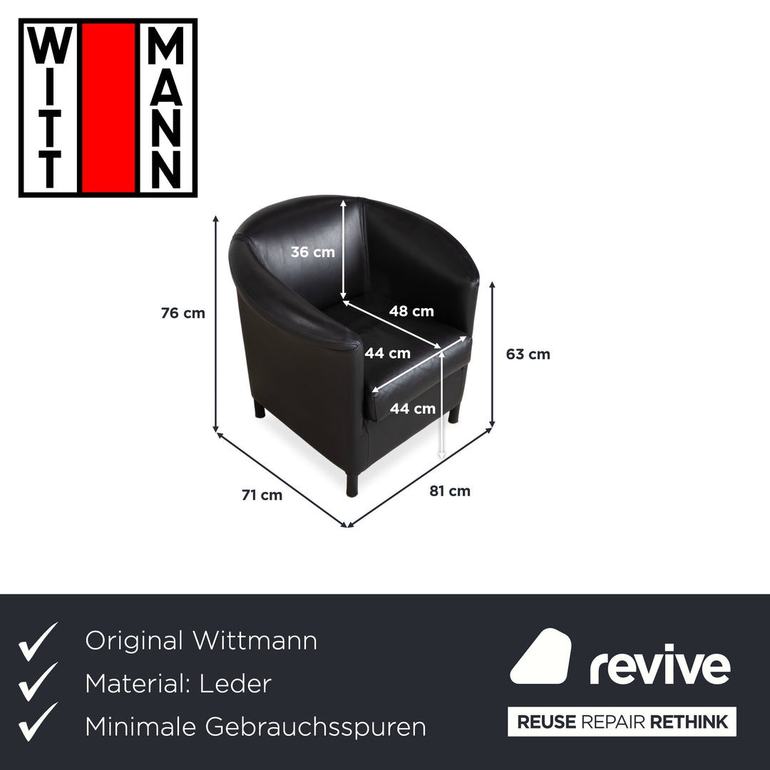 Wittmann Aura Leder Sessel Schwarz