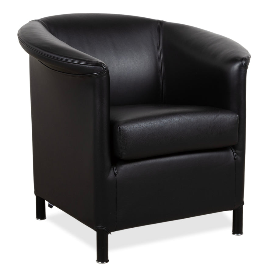 Wittmann Aura Leder Sessel Schwarz