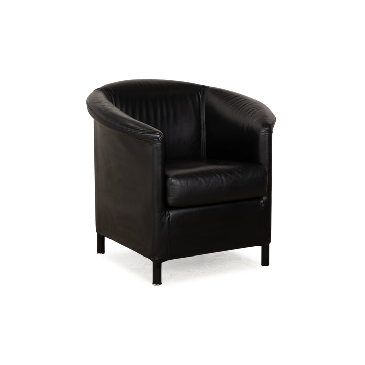 Wittmann Aura Leder Sessel Schwarz