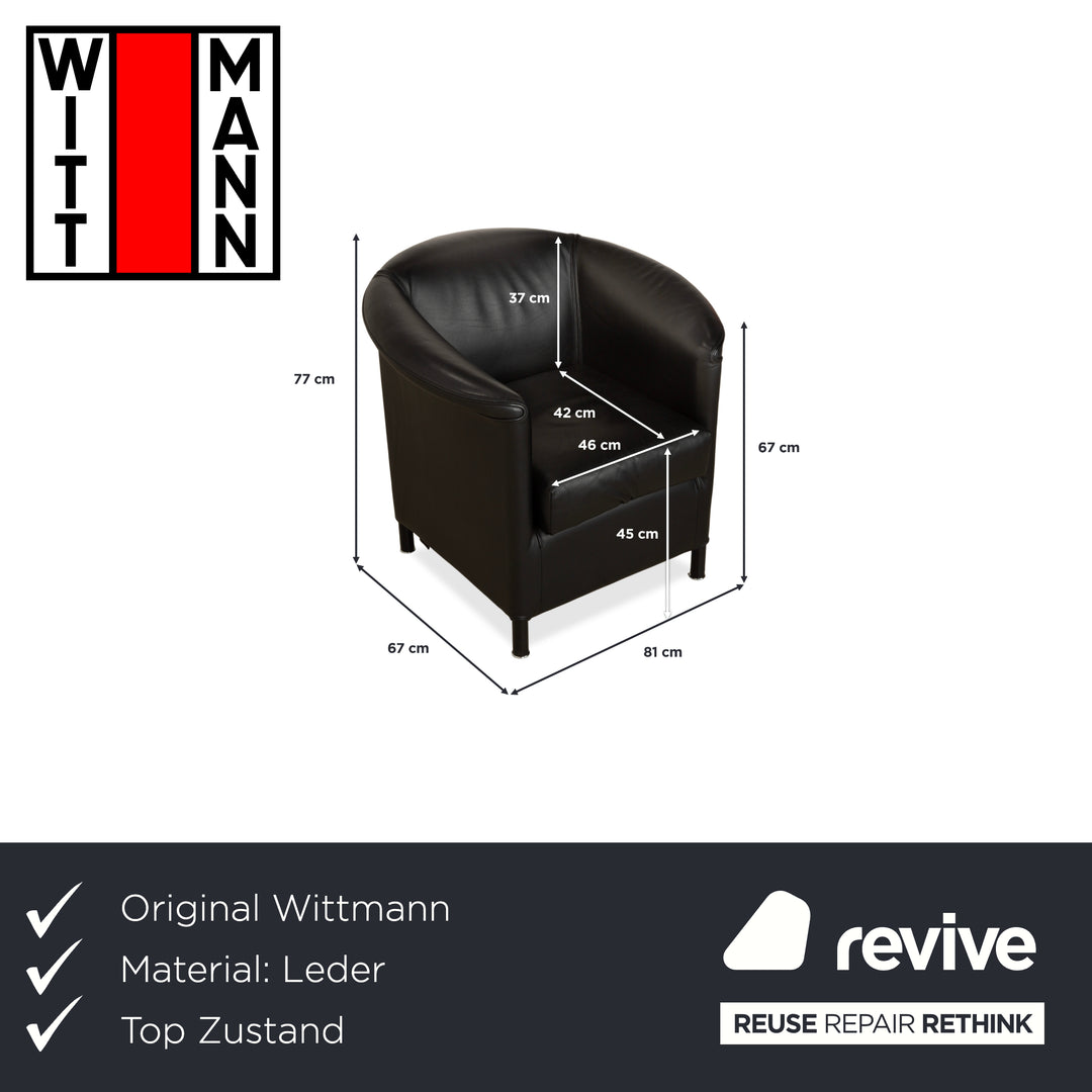 Fauteuil Wittmann Aura en cuir noir