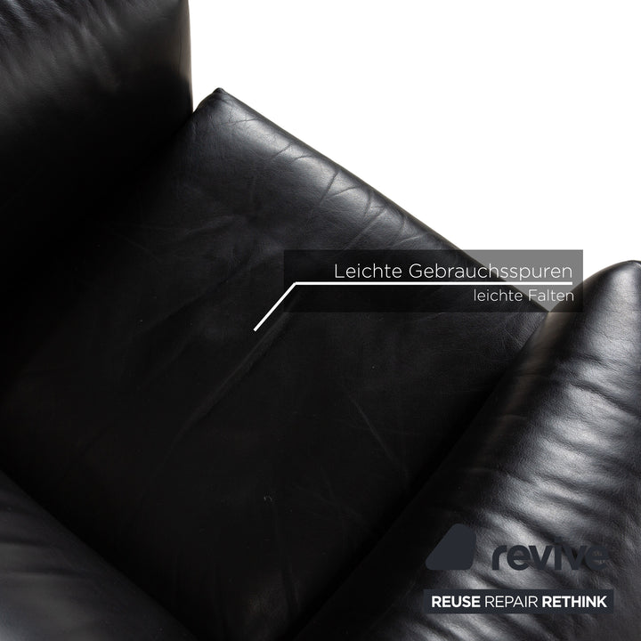 Fauteuil Wittmann Aura en cuir noir