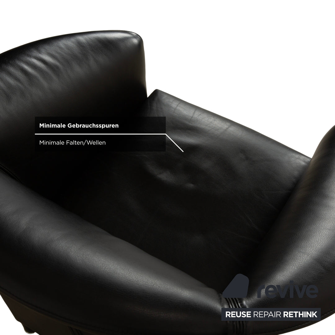 Fauteuil Wittmann Aura en cuir noir