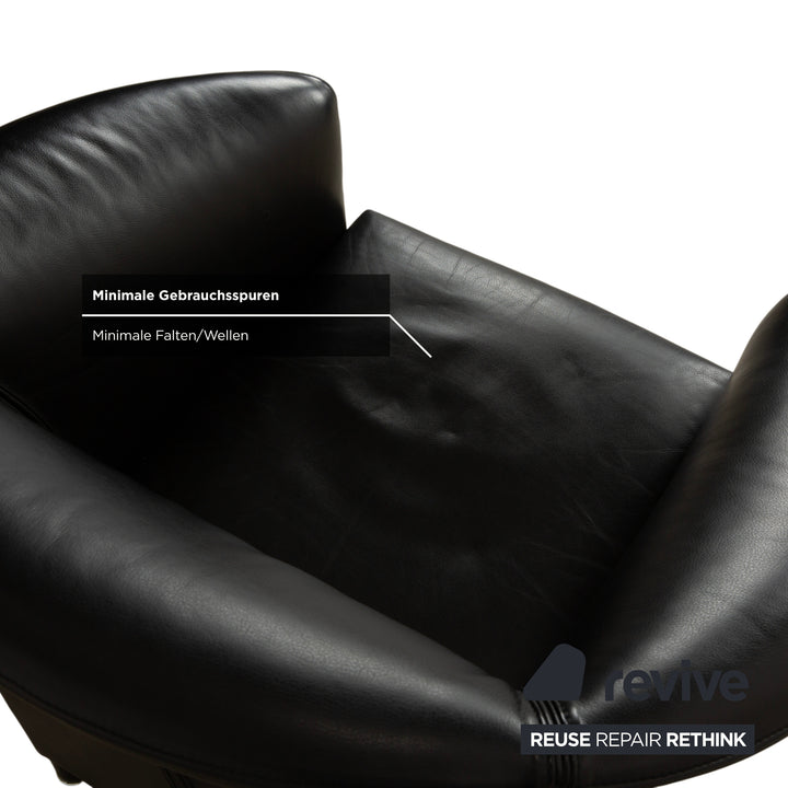 Fauteuil Wittmann Aura en cuir noir