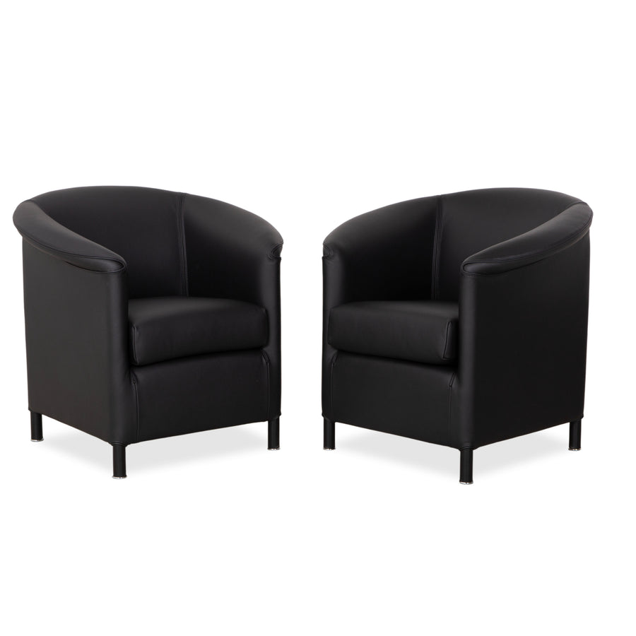 Wittmann Aura Leder Sessel Schwarz