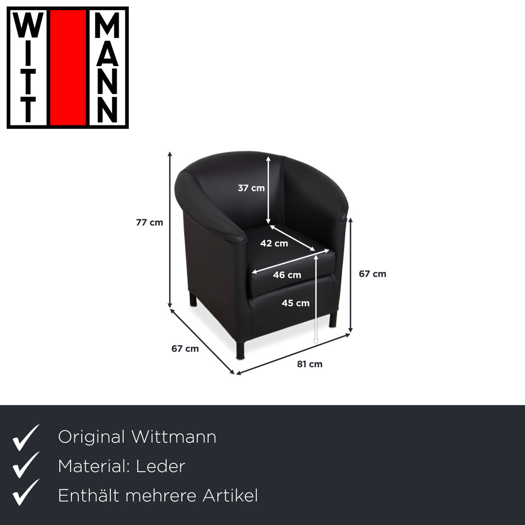 Wittmann Aura Leder Sessel Schwarz