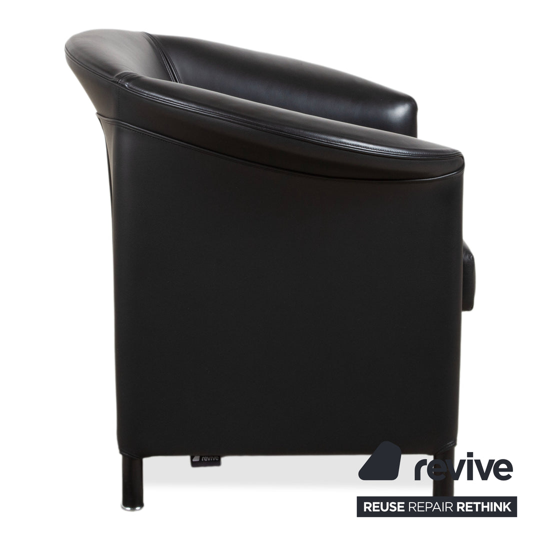 Wittmann Aura Leder Sessel Schwarz