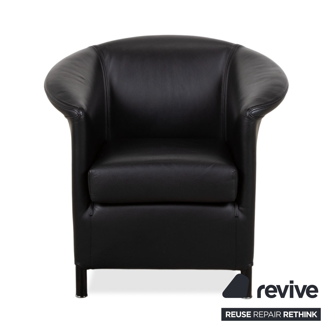 Wittmann Aura Leder Sessel Schwarz