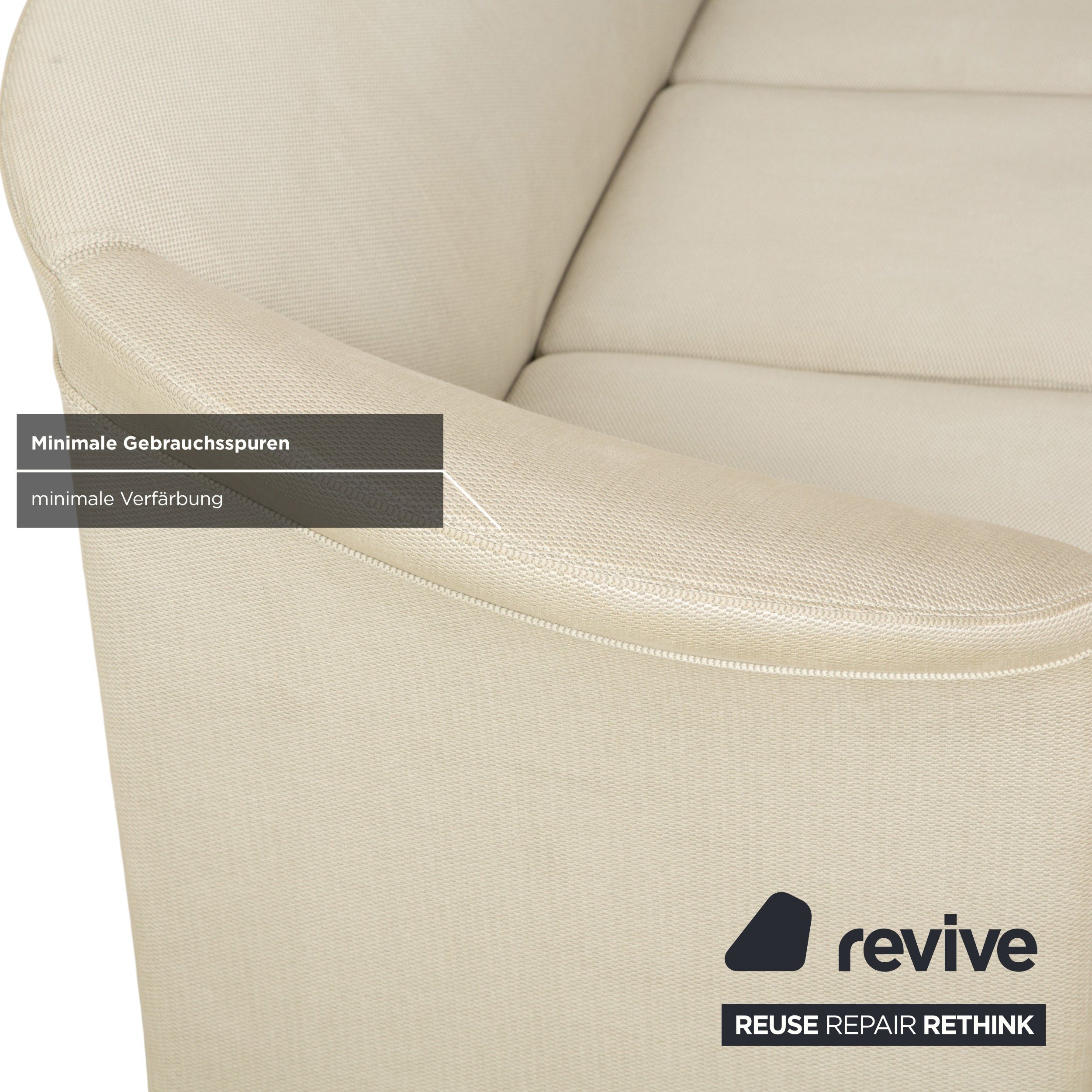Wittmann Aura Stoff Dreisitzer Beige Creme Sofa Couch