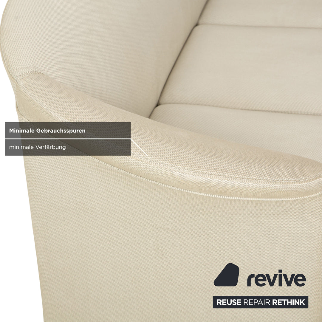 Canapé trois places en tissu Wittmann Aura beige crème