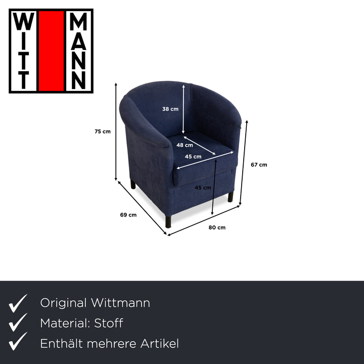 Wittmann Aura Stoff Sessel Dunkelblau Nachtblau