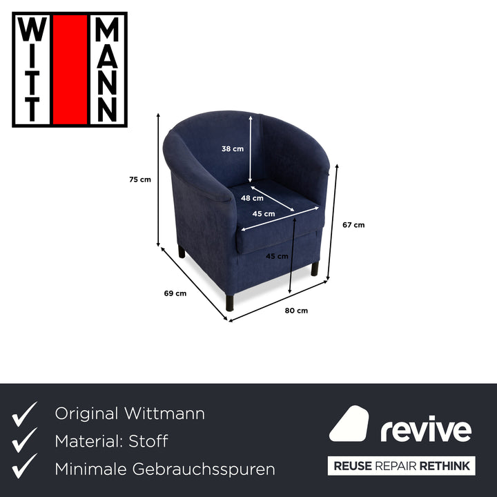 Wittmann Aura Stoff Sessel Dunkelblau Nachtblau
