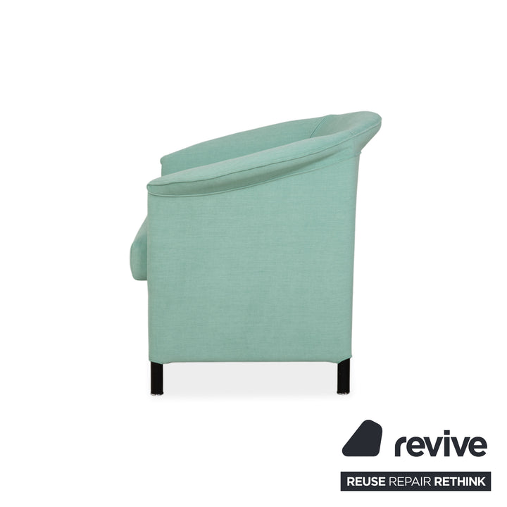 Fauteuil en tissu Wittmann Aura, vert menthe, retapissé en argent