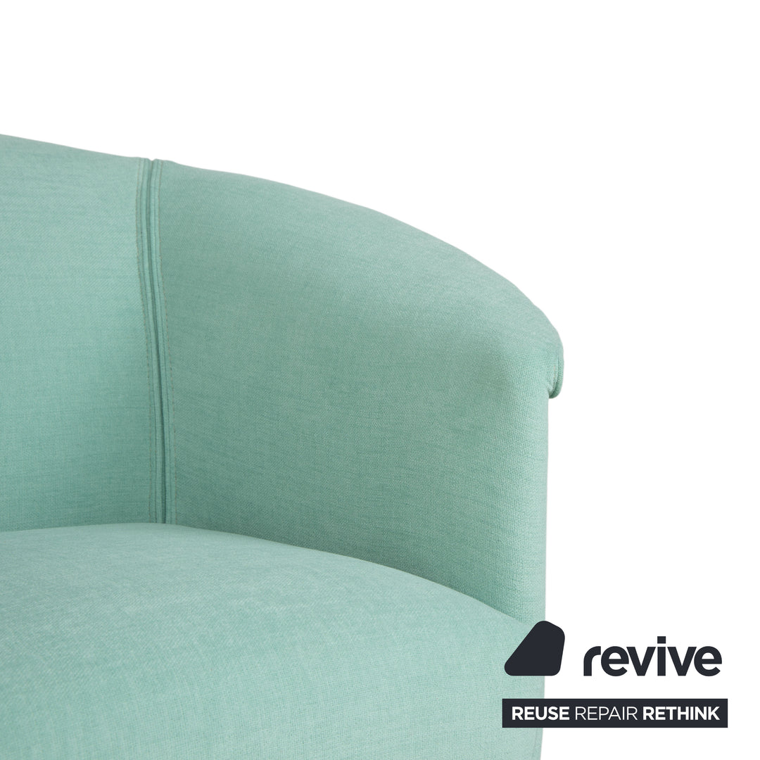 Fauteuil en tissu Wittmann Aura, vert menthe, retapissé en argent