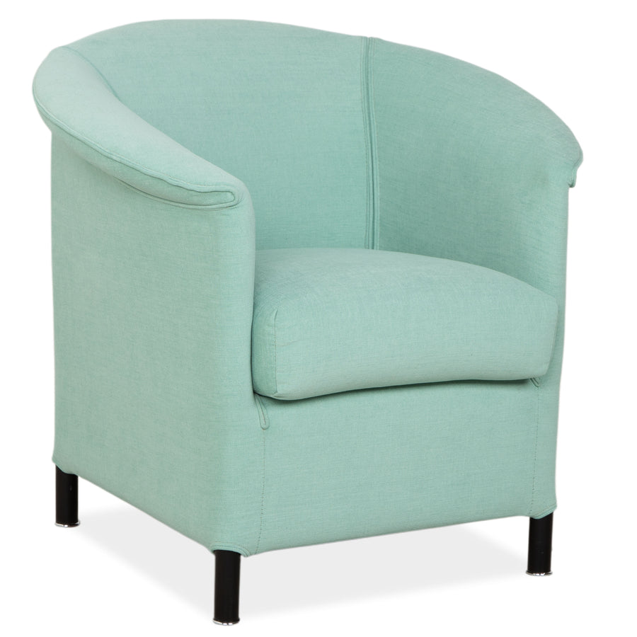 Fauteuil en tissu Wittmann Aura, vert menthe, retapissé en argent