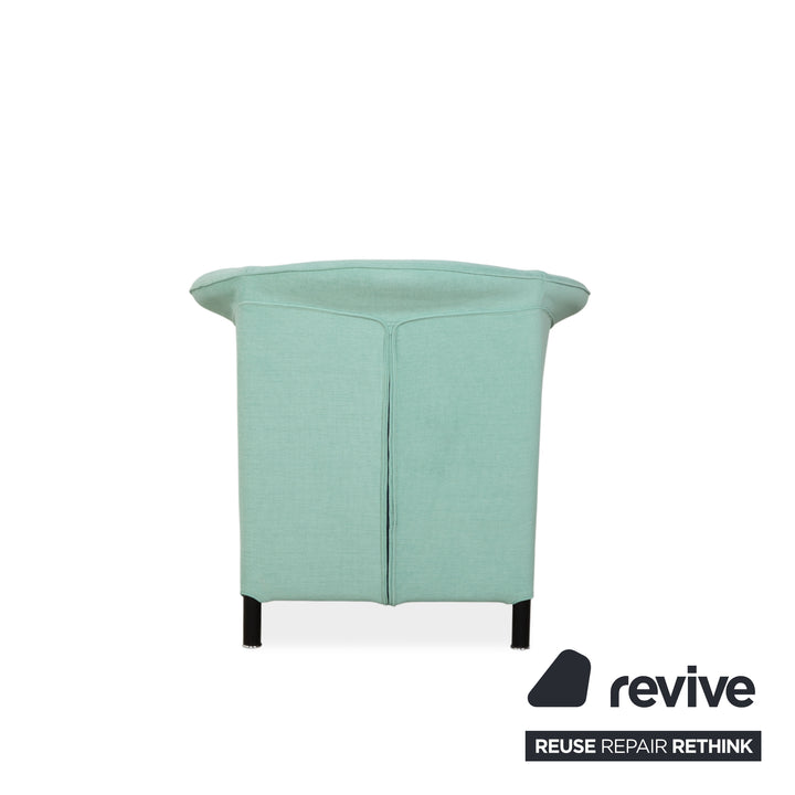 Fauteuil en tissu Wittmann Aura, vert menthe, retapissé en argent