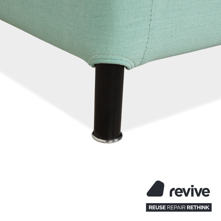 Fauteuil en tissu Wittmann Aura, vert menthe, retapissé en argent