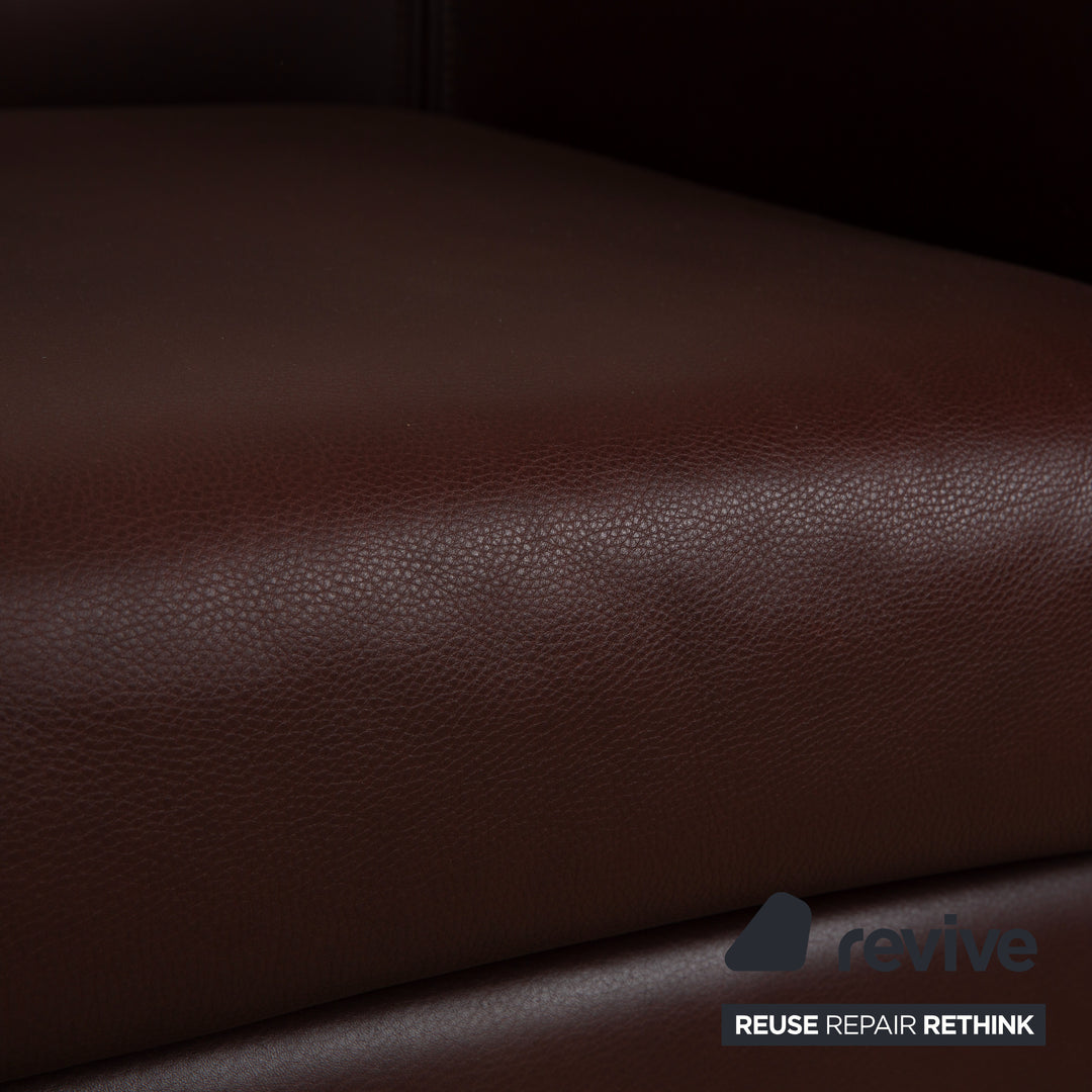 Wittmann Aura XL Leather 2x Armchairs Brown Red