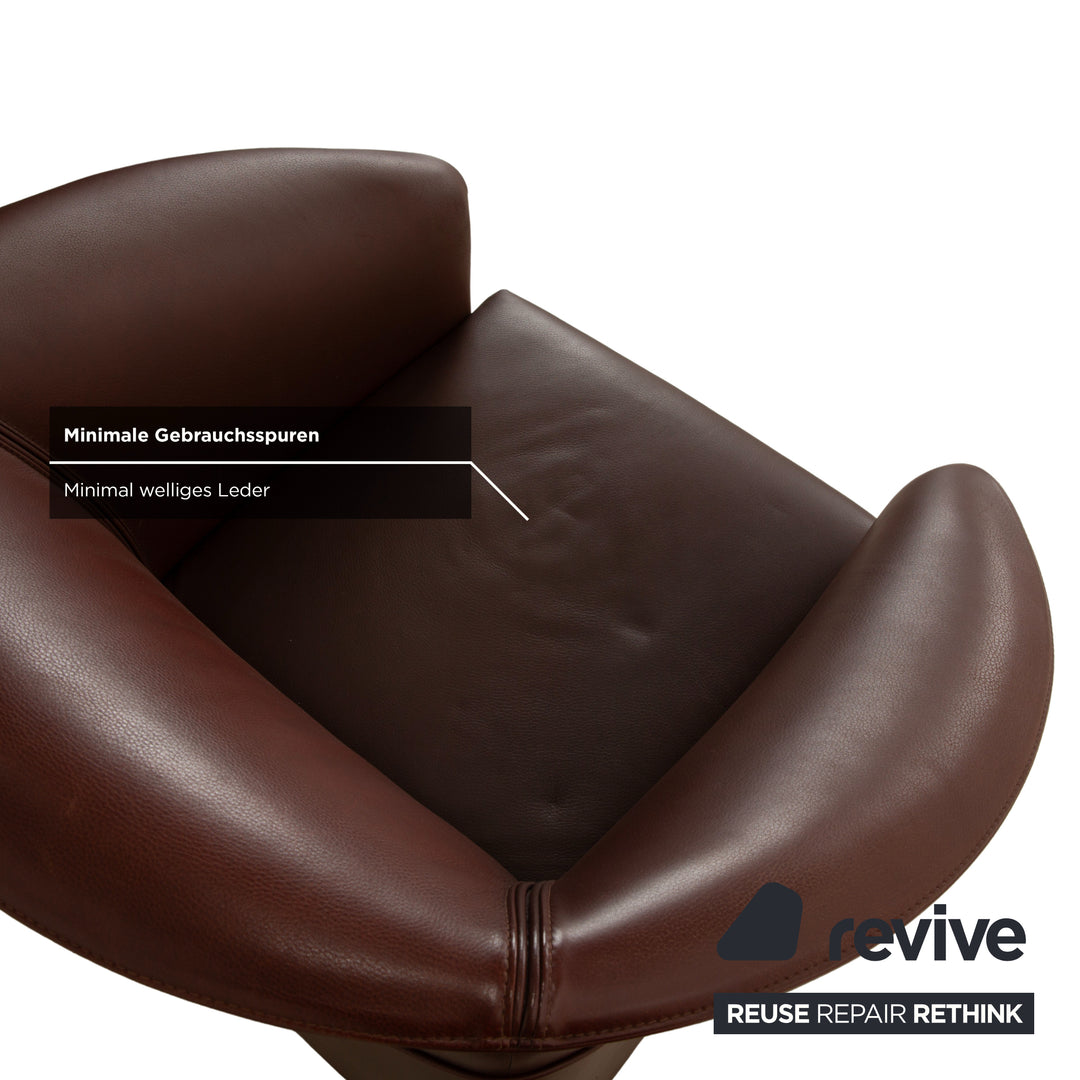 Wittmann Aura XL Leather 2x Armchairs Brown Red