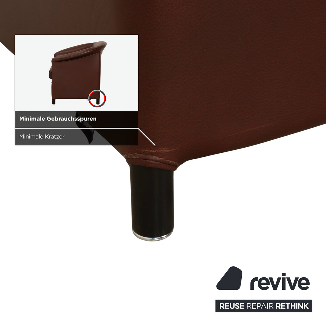 Wittmann Aura XL Leather 2x Armchairs Brown Red