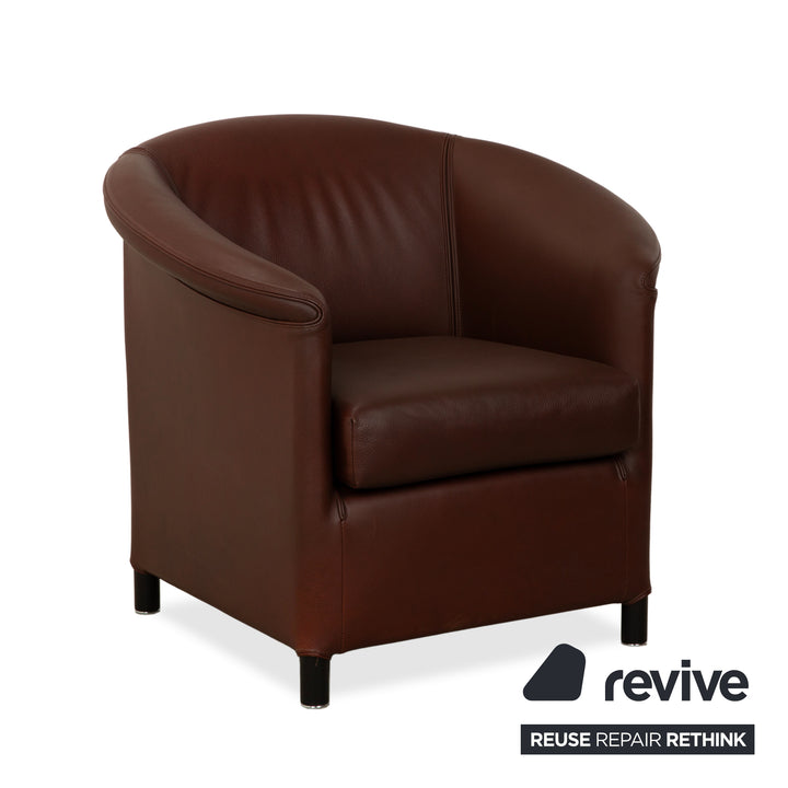 Wittmann Aura XL Leather 2x Armchairs Brown Red